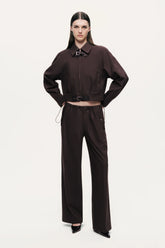 Relaxed Drawstring Wide-Leg Pants